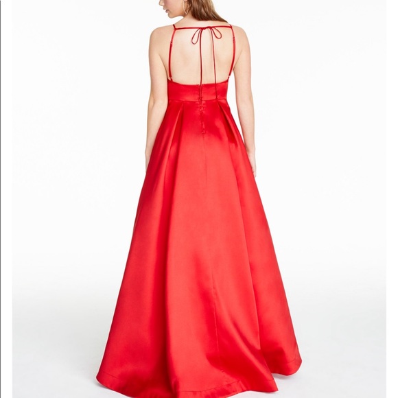 NWT B Darlin Red V Neck Ballgown - Picture 2 of 7
